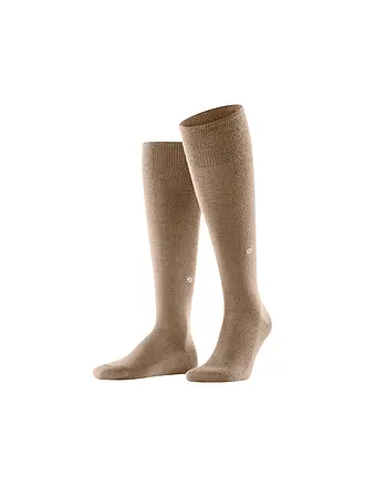 BURLINGTON | Herren Kniestrümpfe LEEDS 40-46 dark brown | camel